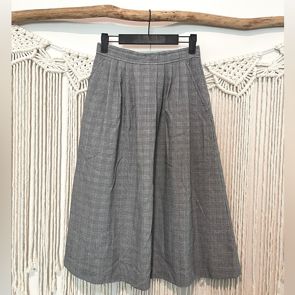 Vintage 1950’s Classic Directions Flowy Plaid Skirt W/ Pockets Sz 8